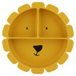 Assiette avec ventouse en silicone et compartiments - Mr. Lion