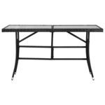 vidaXL Table de jardin Noir 140x80x74 cm Résine tressée