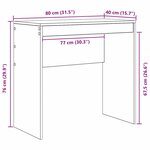 vidaXL Bureau d'écriture rustique Finition vieux bois Bois 80 x 40 x 76 cm