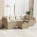vidaXL Ensemble de canapé de jardin 7 Pièces Beige 55 x 55 x 37 cm
