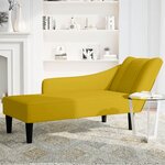 vidaXL Fauteuil long avec accoudoir droit jaune velours