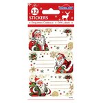 12 étiquettes cadeaux de Noël - Père Noël traditionnel