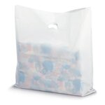 Sac plastique blanc grand volume à poignées découpées 58 x 65 x 10 cm (lot de 50)