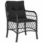 vidaXL Ensemble de salle à manger pour jardin 5 Pièces Noir Poly rotin