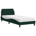 vidaXL Lit avec matelas Dover vert foncé 80x200 cm velours