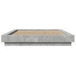 vidaXL Cadre de lit et lumières LED sans matelas gris béton 120x200 cm