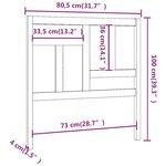 vidaXL Tête de lit 80 5x4x100 cm Bois massif de pin