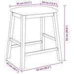 vidaXL Chaises de bar avec coussins 2 Pièces blanc bois massif d'hévéa