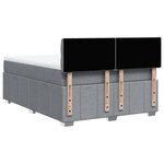 vidaXL Sommier à lattes de lit avec matelas Gris clair 140x190cm Tissu