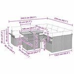 vidaXL Ensemble de salle à manger de jardin de 11 pièces avec coussins en poly rotin gris et acacia