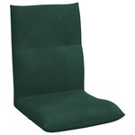 vidaXL Fauteuil de sol ajustable Vert foncé Velours