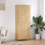 vidaXL Buffet haut Chêne sonoma 69 5x34x180 cm Bois d'ingénierie