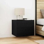 vidaXL Cabinet de chevet mural avec tiroir Chêne noir 50 x 39 x 41 cm