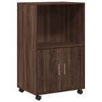 vidaXL Armoire à roulettes chêne marron 55x40x91 cm bois d'ingénierie