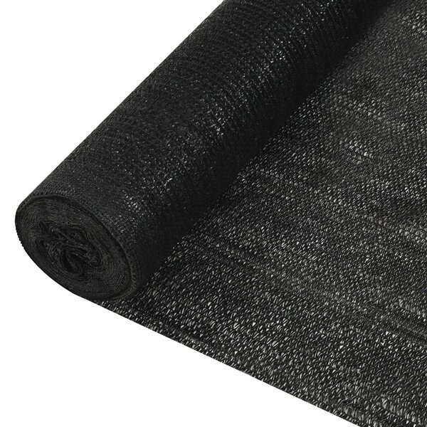 vidaXL Filet brise-vue Noir 1 2x50 m PEHD 195 g/m²