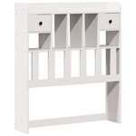 vidaXL Lit bibliothèque sans matelas blanc 75x190cm bois de pin massif