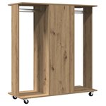 vidaXL Armoire avec roulettes en chêne artisan 102x38x110 cm en bois d'ingénierie
