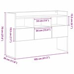 Buffet noir en chêne vidaXL 105x30x70 cm en bois d'ingénierie
