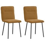 vidaXL Chaises à manger lot de 2 Marron Velours