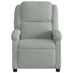 vidaXL Fauteuil de massage inclinable gris clair velours