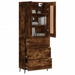 vidaXL Buffet haut Chêne fumé 69 5x34x180 cm Bois d'ingénierie