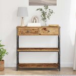 vidaXL Table Console avec tiroir Bois ancien 75 x 28 x 75 cm
