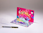 Carte pop up mise en scène- anniversaire happy birthday art déco