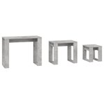 vidaXL Tables gigognes 3 Pièces Gris béton Bois d'ingénierie