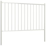 vidaXL Panneau clôture et poteaux acier enduit de poudre 1 7x1 m blanc