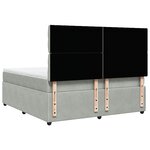 vidaXL Sommier à lattes de lit et matelas Gris clair 180x200cm Velours