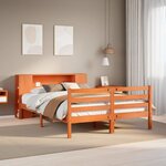 vidaXL Lit bibliothèque sans matelas cire marron 120x190cm pin massif