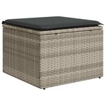 vidaXL Salon de jardin avec coussins 7 Pièces gris clair résine tressée