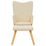 vidaXL Chaise de relaxation avec tabouret Crème Tissu