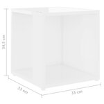 vidaXL Table d'appoint Blanc brillant 33x33x34 5 cm Aggloméré