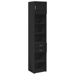 vidaXL Armoire de rangement mince noir 45x42 5x225cm bois d'ingénierie