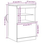 Buffet vidaXL avec éclairage LED Chêne noir 41x37x67 cm