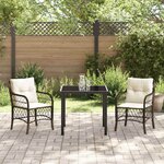 vidaXL Ensemble de salle à manger pour jardin 3 Pièces Marron Poly rotin