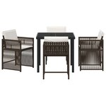 vidaXL Ensemble de salle à manger pour jardin 5 Pièces Marron polyrotin