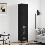 vidaXL Buffet haut Noir 34 5x34x180 cm Bois d'ingénierie