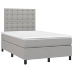 vidaXL Sommier à lattes de lit et matelas gris clair 120x190 cm tissu
