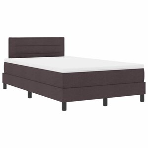 vidaXL Lit boxspring avec matelas Marron foncé 120 x 190 cm tissu