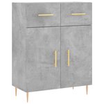 vidaXL Buffet gris béton 69 5x34x90 cm bois d'ingénierie