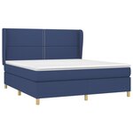 vidaXL Sommier à lattes de lit avec matelas Bleu 180x200 cm Tissu