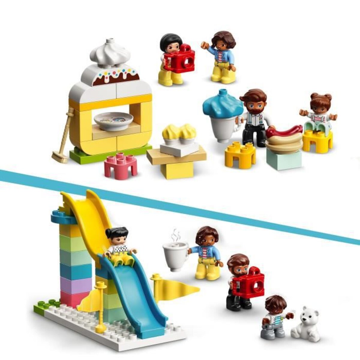 LEGO 10956 Duplo Town Le Parc d’Attractions Jouet Enfant 2+ Ans avec Train,  Carrousel et Grande Roue