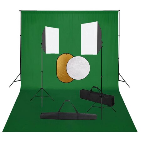 vidaXL Kit de studio photo boîtes à lumière toile de fond réflecteur