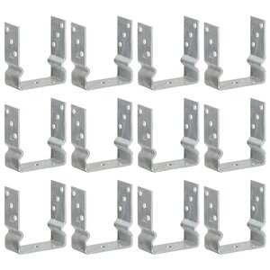 vidaXL Piquets de clôture 12 pcs Argenté 12x6x15 cm Acier galvanisé