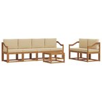 vidaXL Ensemble de canapés d'extérieur 7 pc Naturel et Beige
