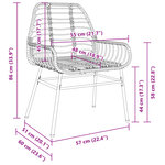 vidaXL Chaises de jardin lot de 2 marron résine tressée