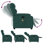 vidaXL Fauteuil inclinable de massage vert foncé tissu