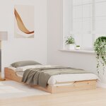 vidaXL Cadre de lit surélevé Marron 80 x 220 cm Bois massif en pin
